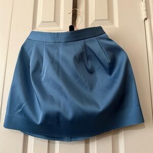 COS blue a-line satin structured mini skirt size 6 NWOT